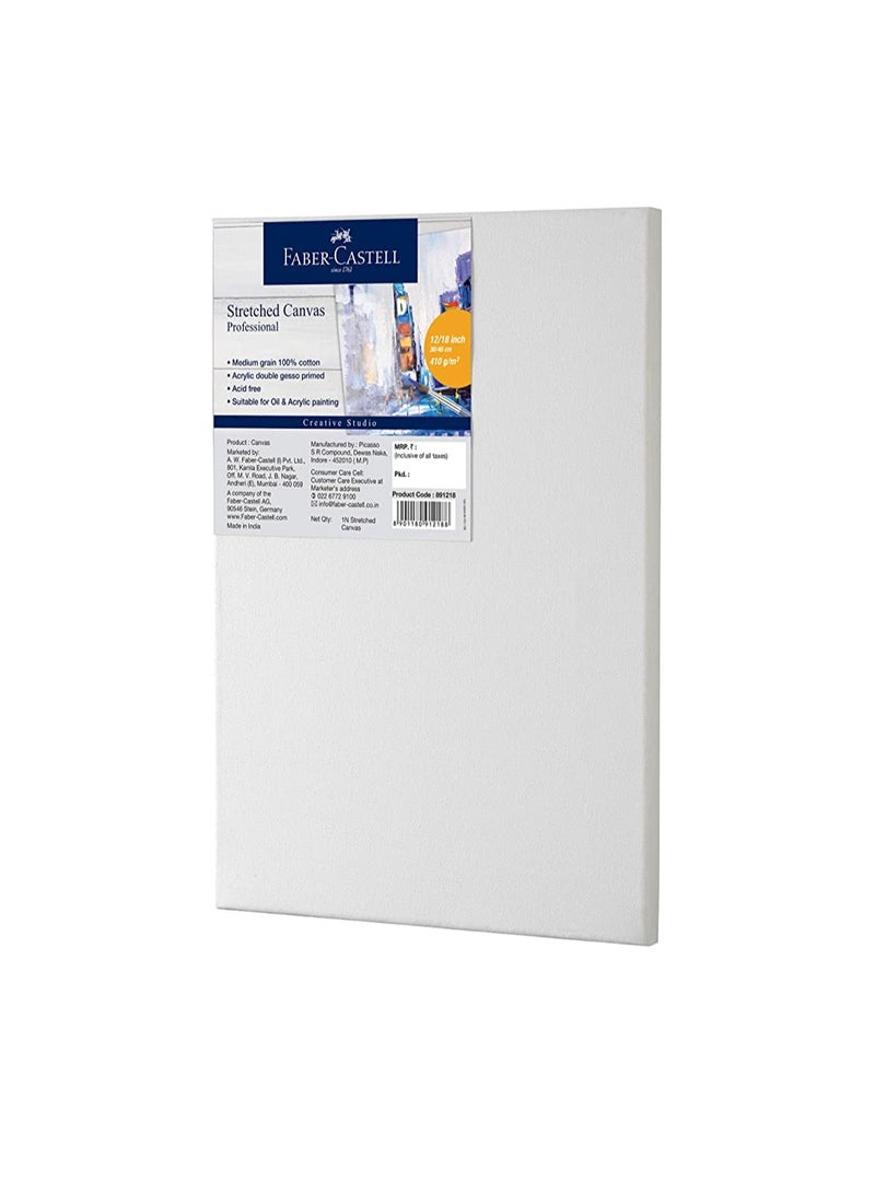 فابير كاستل قماش Strectched من Faber-Castell 410Gsm 12X18 (30.48X45.72 - سم)، للزيت، والأكريليك، وألوان القماش - Image 2