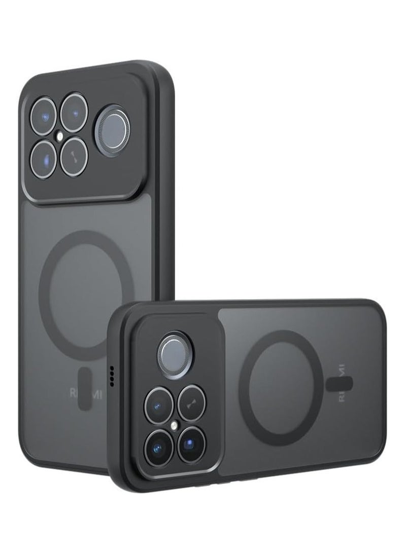 general Magnetic Case for Xiaomi Poco F8 Ultra Frosted Matte Translucent Black Case Anti-Yellowing Airbag Protection PC+TPU Shockproof Cover - Image 1