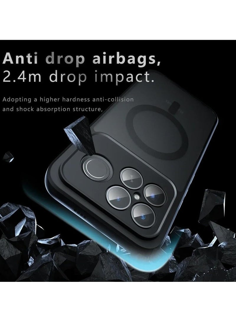 general Magnetic Case for Xiaomi Poco F8 Ultra Frosted Matte Translucent Black Case Anti-Yellowing Airbag Protection PC+TPU Shockproof Cover - Image 5