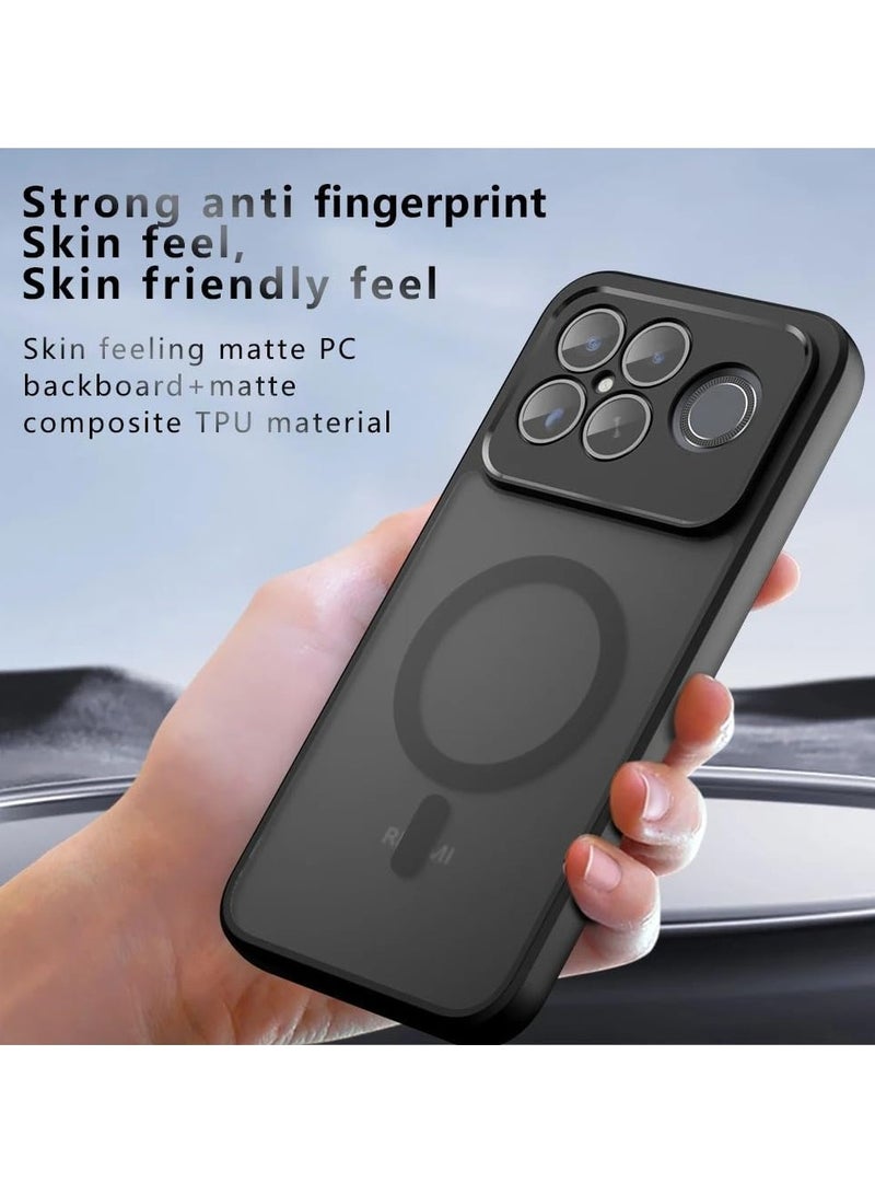 general Magnetic Case for Xiaomi Poco F8 Ultra Frosted Matte Translucent Black Case Anti-Yellowing Airbag Protection PC+TPU Shockproof Cover - Image 4