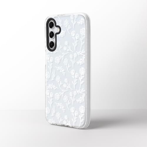 Dumkery Cute White Flowers Phone Case Compatible with Samsung Galaxy A16 5G, Floral Aesthetic Pattern, Soft TPU Shockproof Bumper Cases Cover for Girls Women - Image 3