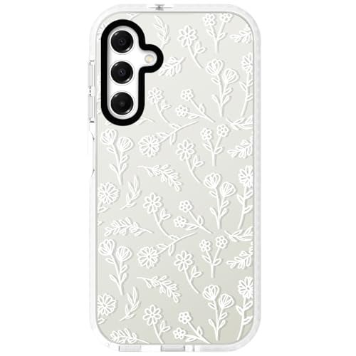 Dumkery Cute White Flowers Phone Case Compatible with Samsung Galaxy A16 5G, Floral Aesthetic Pattern, Soft TPU Shockproof Bumper Cases Cover for Girls Women - Image 1