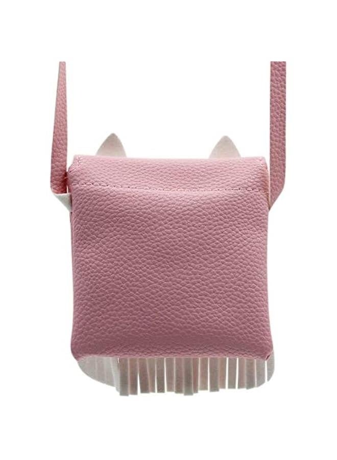 Women Purse Cute Cat Tassel Coin Purse Small Mini Crossbody bag (Pink) - Image 4