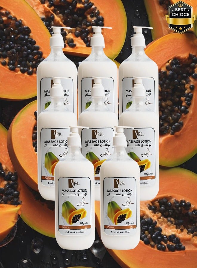Spa System 8 Pieces Massage Lotion Papaya Enrich With Emolient - Image 1
