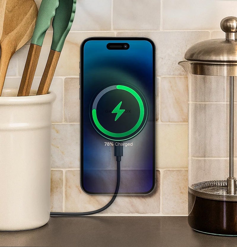 Galvanox Stick-On Magnetic Wireless Charger, Compatible with MagSafe (15W) iPhone Fast Charging, Low-Profile Pad for Wall, Home Office, Magnet Car Mount with Removable USB-C (Adhesive Mounting) - Image 3