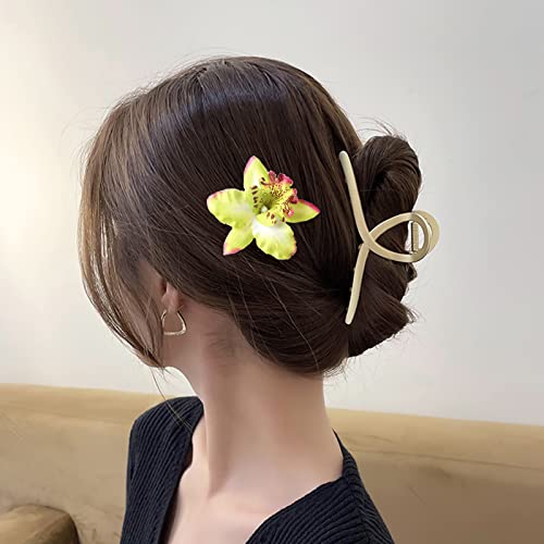 YAXAMING Hawaiian Leis Luau Tropical Headband Flower Crown Wreath Headpiece Wristbands Women Cute Floral Necklace Bracelets Hair Bands for Summer Beach Vacation Pool Party Decorations Favors Supplies Green - Image 3