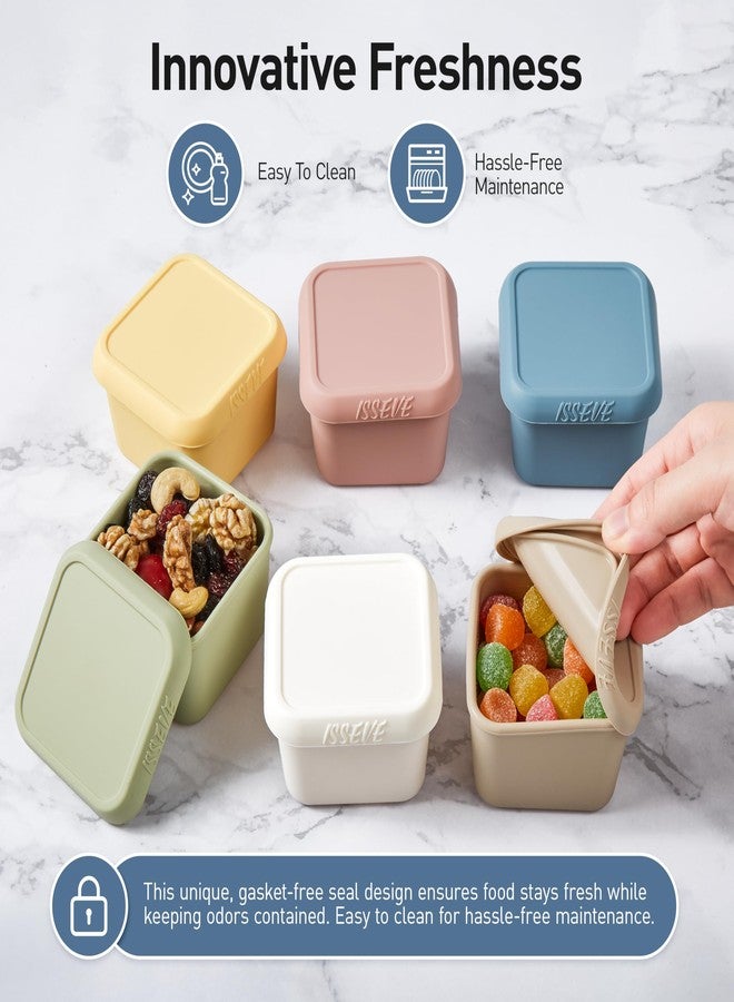 ISSEVE 6Pack 6oz Silicone Snack Containers for Kids, Reusable Small Containers with Lids, Leak Proof Silicone Food Storage Containers, Children Kids Lunch Box for Daycare, School, Travel - Image 5