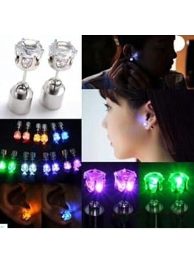 "أقراط LED (سباركل آند شاين) - ترصيع مضيء متغير الألوان للرجال والنساء والمراهقين - مثالية للحفلات وحفلات الريف والحياة الليلية (زوج من 2 - لون أزرق)" - Image 2