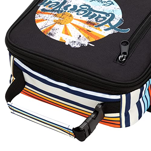 HANG TEN Basic Insulated Lunch Bag for Work, Thermal Reusable Office Lunch Box for Men, Women (Good Vibes) - Image 2