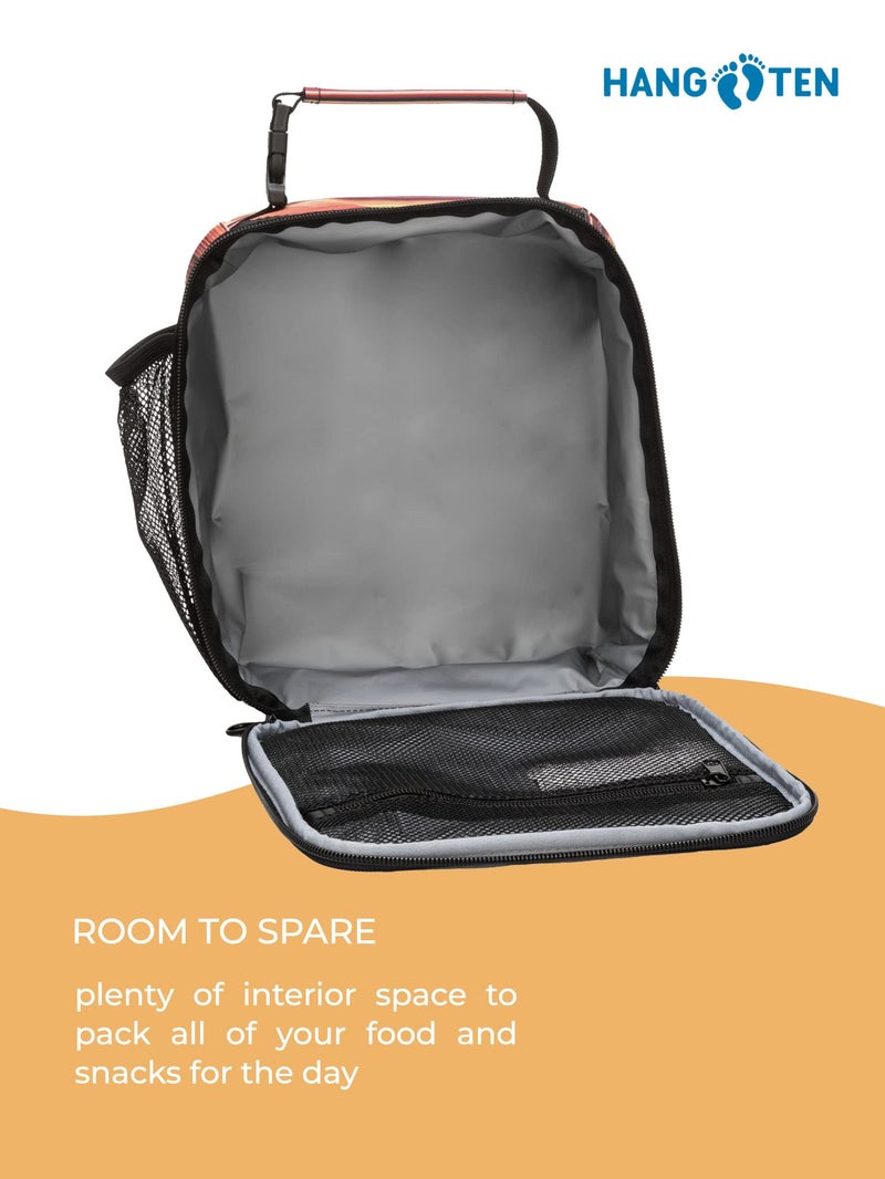 HANG TEN Basic Insulated Lunch Bag for Work, Thermal Reusable Office Lunch Box for Men, Women (Good Vibes) - Image 5