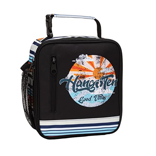 HANG TEN Basic Insulated Lunch Bag for Work, Thermal Reusable Office Lunch Box for Men, Women (Good Vibes) - Image 1