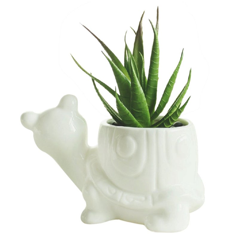 GeLive Tortoise Succulent Planter Turtle Plant Pot Animal Fun Vase Window Box Cute Home Decoration, 5 Inch, Indoor Outdoor - Image 4