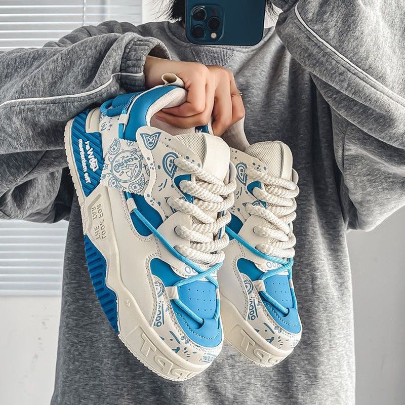 Mens Shoes 2024 New Autumn and Winter Casual Niche Original All-match Flat Shoes Sports Thick Sole Increased Bread Fashionable Shoes Beige - Image 1