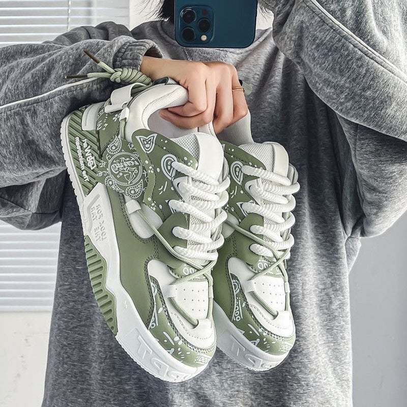 Mens Shoes 2024 New Autumn and Winter Casual Niche Original All-match Flat Shoes Sports Thick Sole Increased Bread Fashionable Shoes Beige - Image 3