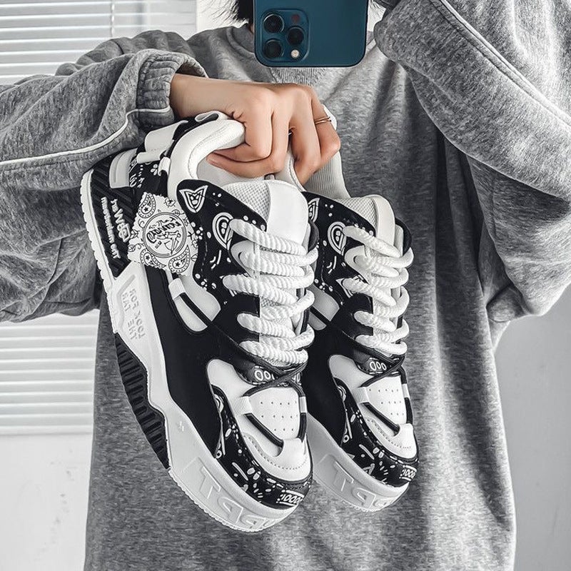 Mens Shoes 2024 New Autumn and Winter Casual Niche Original All-match Flat Shoes Sports Thick Sole Increased Bread Fashionable Shoes Beige - Image 2