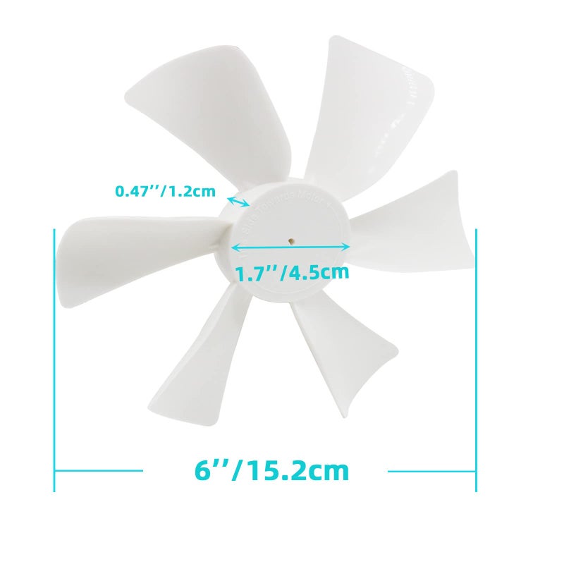 LiuTaoWMX 6 RV Vent Fan Blade Replacement 12V DShaft RV Bathroom Fan Compatible with Hengs Elixir Jensen JaycoToyota Dolphin RV - Image 4