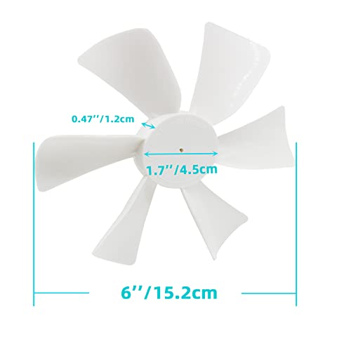 LiuTaoWMX 6 RV Vent Fan Blade Replacement 12V DShaft RV Bathroom Fan Compatible with Hengs Elixir Jensen JaycoToyota Dolphin RV - Image 3