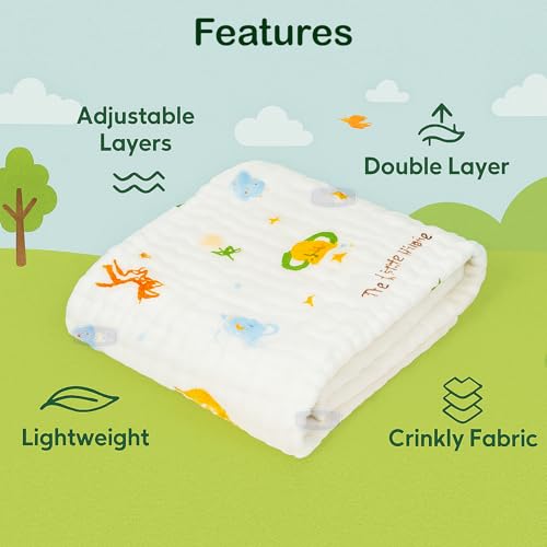 Koochie-Koo Muslin Towel for Baby 500 GSM 100x50 cm Pack of 1 | 6 Layer Soft Cotton Bath Towel for Newborn Multipurpose Use as Burp Cloth, Bib, Napkin, Gifting Super Absorbent & Skin-Friendly White - Image 5