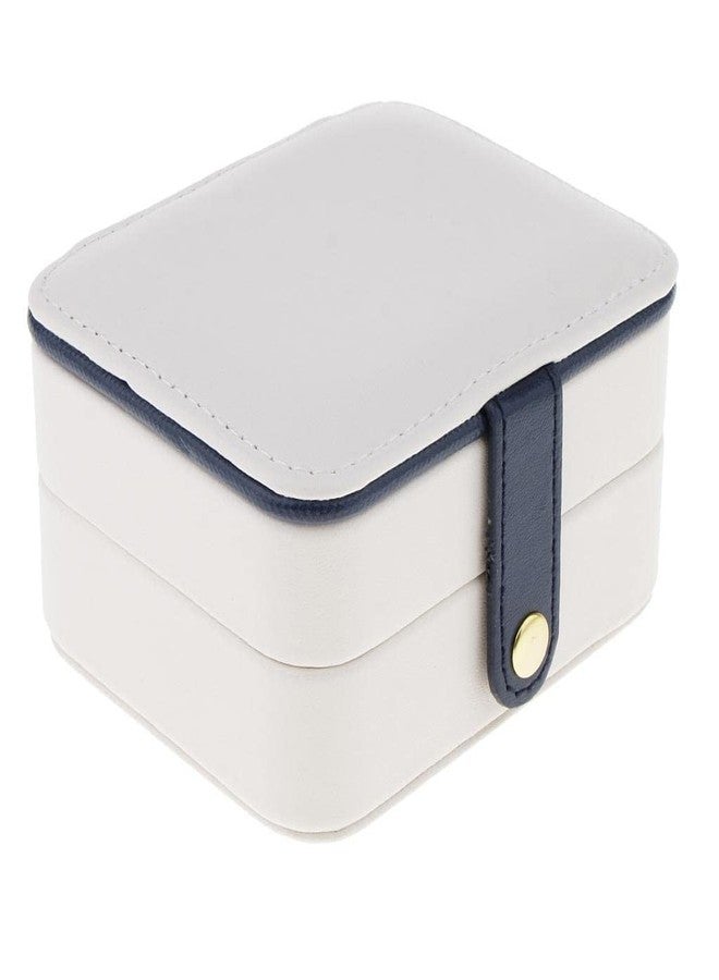 EBOFAB Travel Portable Leather Jewelry Case Double Layer Travel Earrings Jewellery Box Storage - Image 2