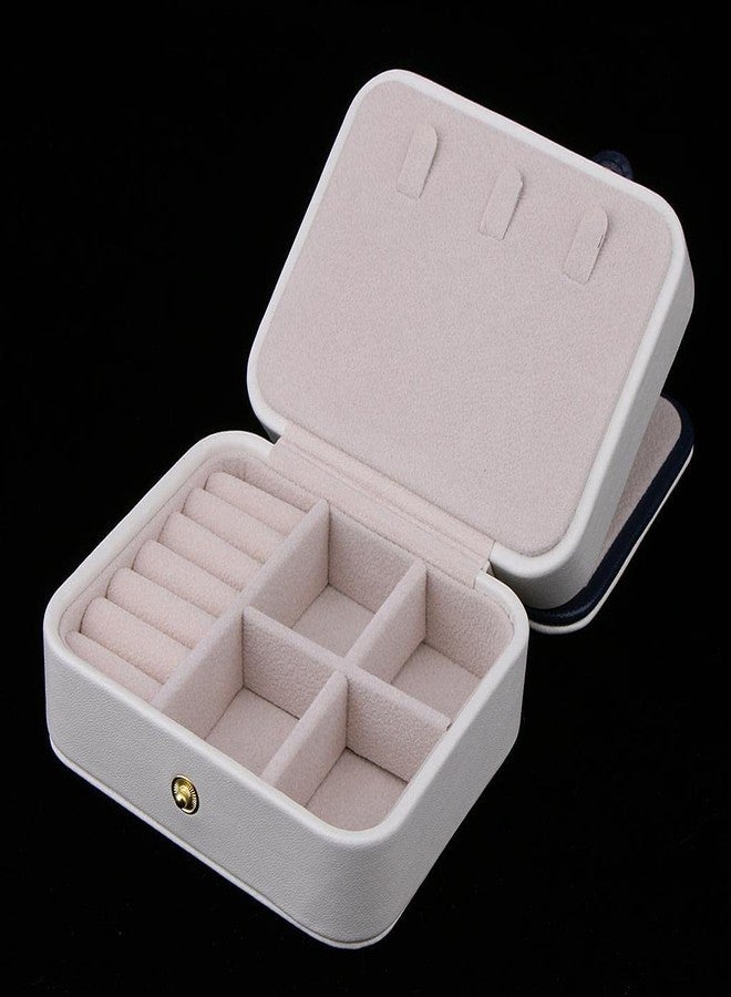EBOFAB Travel Portable Leather Jewelry Case Double Layer Travel Earrings Jewellery Box Storage - Image 4