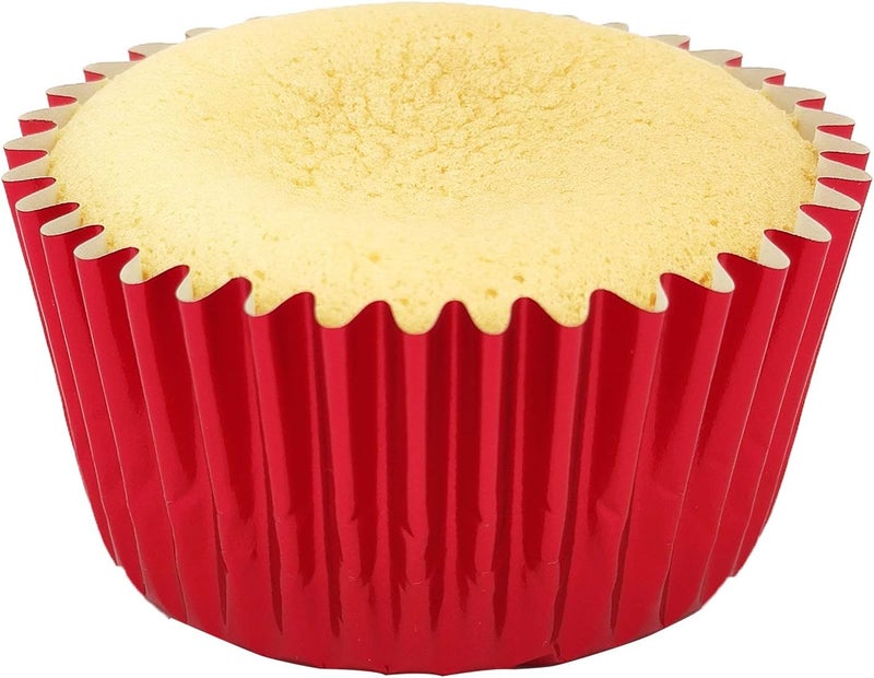 Mombake Standard Red Foil Cupcake Liners Muffin Baking Cups for Party and More, 100-Count - Image 4