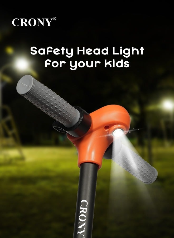 كروني سكوتر كهربائي للأطفال ZL-E7 مزود بمصابيح LED وبلوتوث ومضاد للانزلاق وإطار مطاطي مفرغ من الهواء ووزن 7 كجم وإطار من سبائك الألومنيوم وحمولة 60 كجم وسكوتر كهربائي ولوح تزلج قابل للطي ودراجة كهربائية بدون فرشاة باللون البرتقالي - Image 2