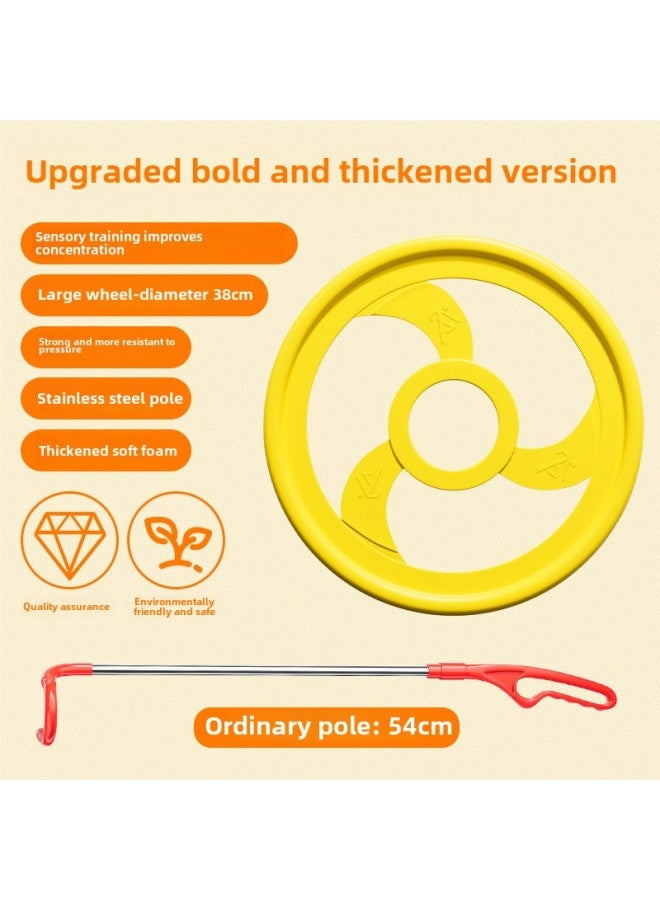 Children's Rolling Ring Rolling Ring Nostalgic Toy Elementary School Student Fun Bold Push Ring Ring Sensory Kindergarten Push Ring-Color:Large  Fixed Rod♥Hand-eye Coordination♥  - Image 1