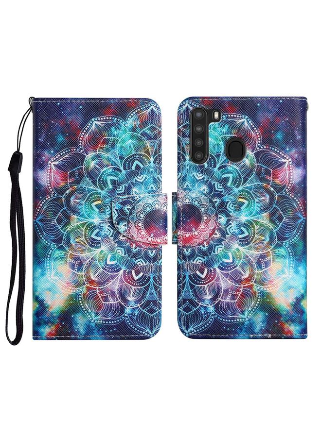 S-TOP Case For Samsung Galaxy A21 Painted Pattern Horizontal Flip Leather Case with Holder & Card Slot & Wallet - Image 1