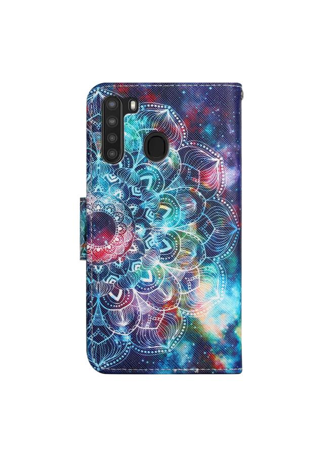 S-TOP Case For Samsung Galaxy A21 Painted Pattern Horizontal Flip Leather Case with Holder & Card Slot & Wallet - Image 3