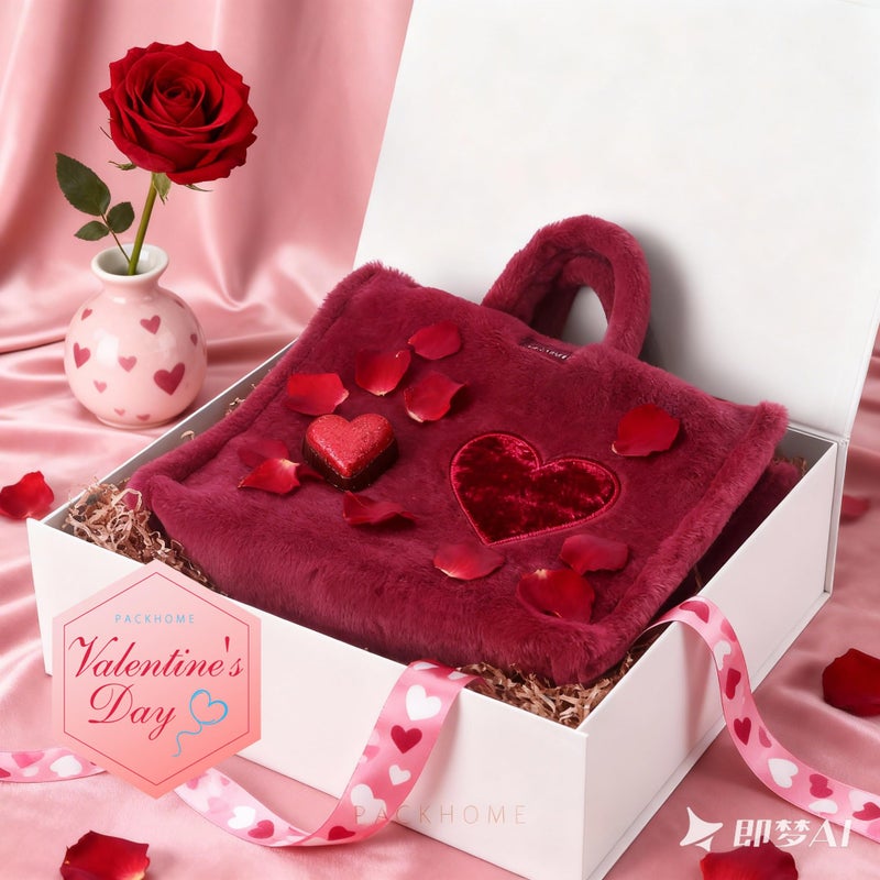 PACKHOME Valentine's Day Large Gift Box with Lid 13.5x9x4.1 Inches, Sturdy Collapsible Gift Box with Magnetic Closure (Glossy White) - Image 2