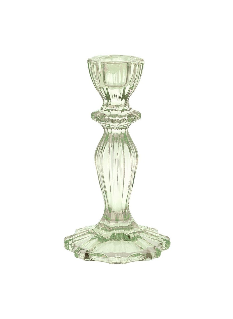Talking Tables Talking Tables Green Glass Candlestick Holder Taper Candle Stand for Indoor or Outdoor Dining  Elegant Dinner Party Decorations  Birthday  Garden  Wedding  Christmas  Home D?cor Large  - Image 1