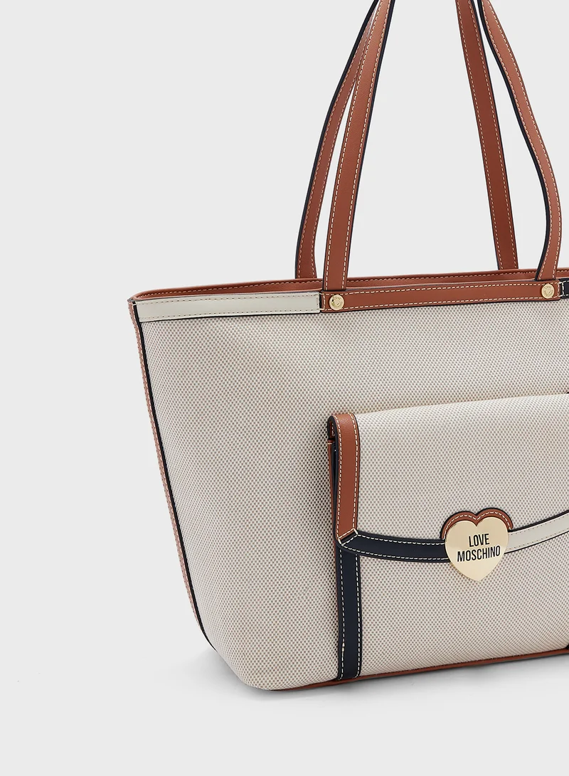 Love Moschino NATURAL CANVAS-MULTICOLOUR PU NATURAL CANVAS-MULTI