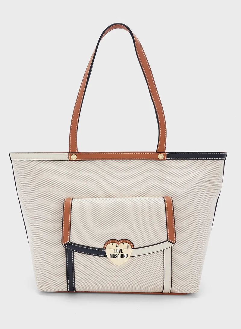 Love Moschino NATURAL CANVAS-MULTICOLOUR PU NATURAL CANVAS-MULTI