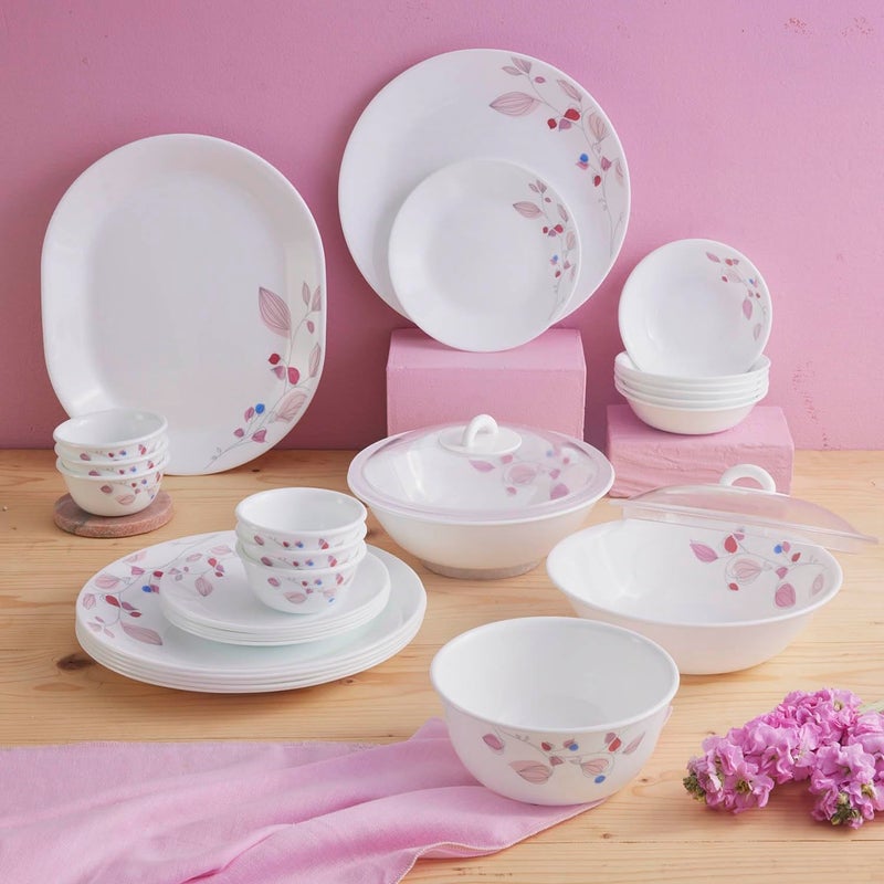 Corelle Pink Breeze1-21 Pcs Dinner Set | for Family of 6| Break & Chip Resistant | Lightweight & Durable | Microwave & Dishwasher Safe - Image 3