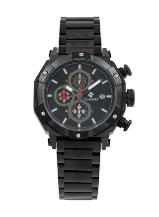Vortex 6-Hands Chronograph Watch – Stealth Black Octagon Chronograph Edition with Steel Bracelet – Elite Y121 Calibre Movement – Waterproof Design - view 5