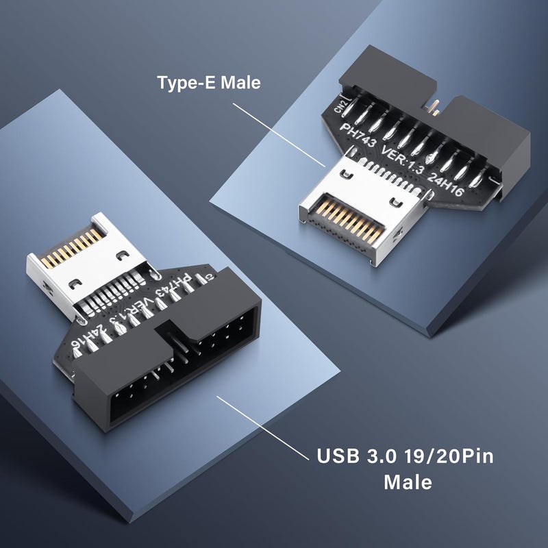 SinLoon USB 30 Front Panel Header Type E to USB 30 1920Pin Motherboard Header Adapter TypeE Male to 19Pin Male Front Connector Converter - Image 2