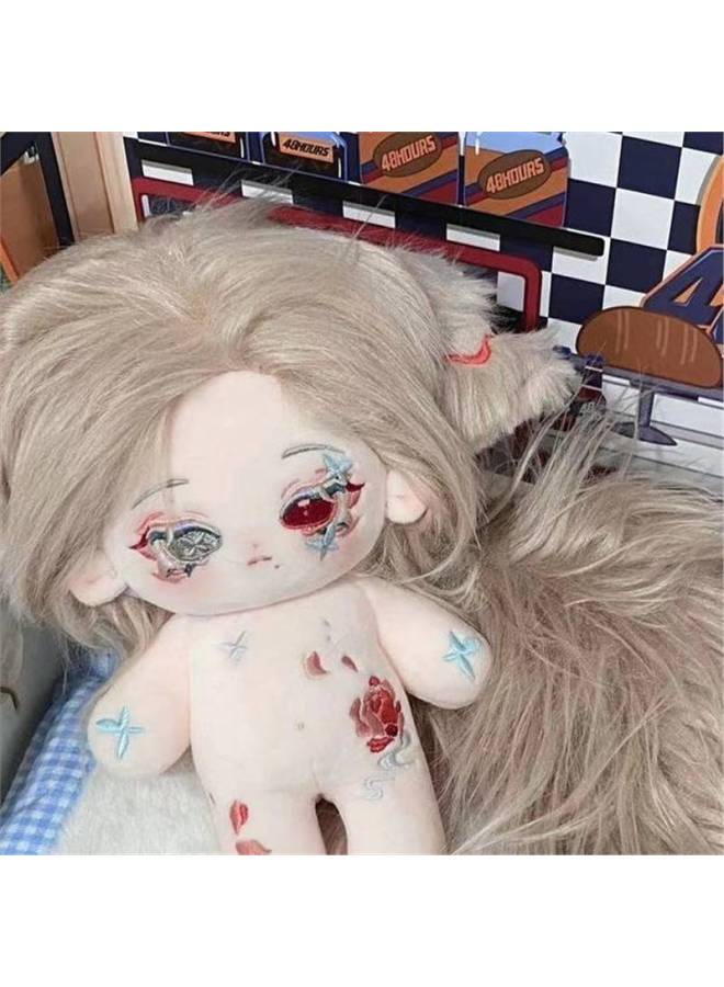 Red Medicine Cotton Doll 20cm Handsome Girl 30cm Long Legs Cute Doll Birthday Gift With Skeleton-Specification:Long Legs 30cm Without Frame-Color:Red Medicine Naked Baby + Animal Ears + Magnetic Animal Tail