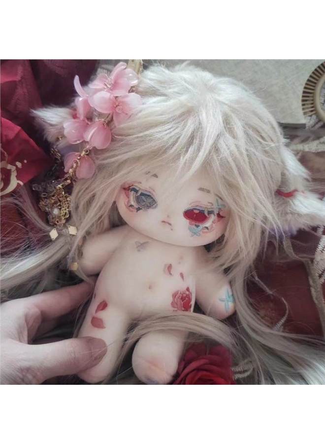 Red Medicine Cotton Doll 20cm Handsome Girl 30cm Long Legs Cute Doll Birthday Gift With Skeleton-Specification:Long Legs 30cm Without Frame-Color:Red Medicine Naked Baby + Animal Ears + Magnetic Animal Tail