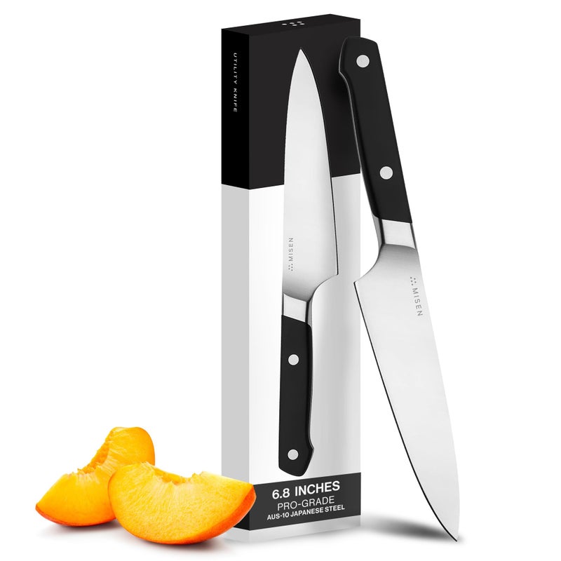 Misen 6.8" Chef Knife â€“ High Carbon Japanese AUS-10 Stainless Steel â€“ Hybrid German & Japanese Blade â€“ Precision Kitchen Knife for Professionals & Home Cooks â€“ Ultimate Cutting Performance - Black - Image 1