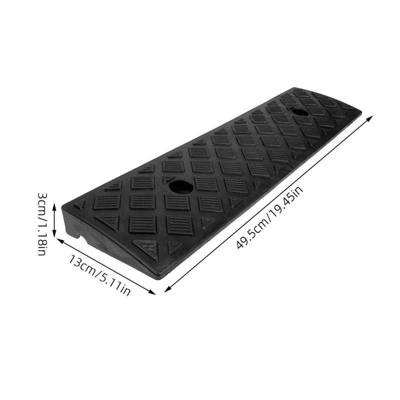 Rubber Garage Curb Ramps 3cm High Black 2pcs for Driveway Wheelchair Access - Image 3