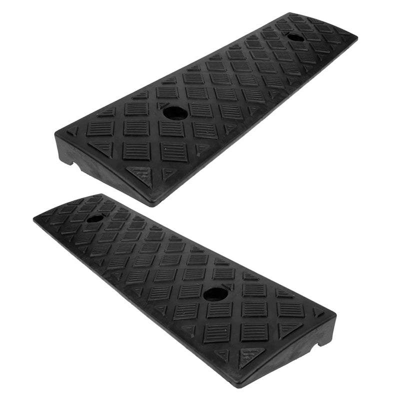 Rubber Garage Curb Ramps 3cm High Black 2pcs for Driveway Wheelchair Access - Image 2