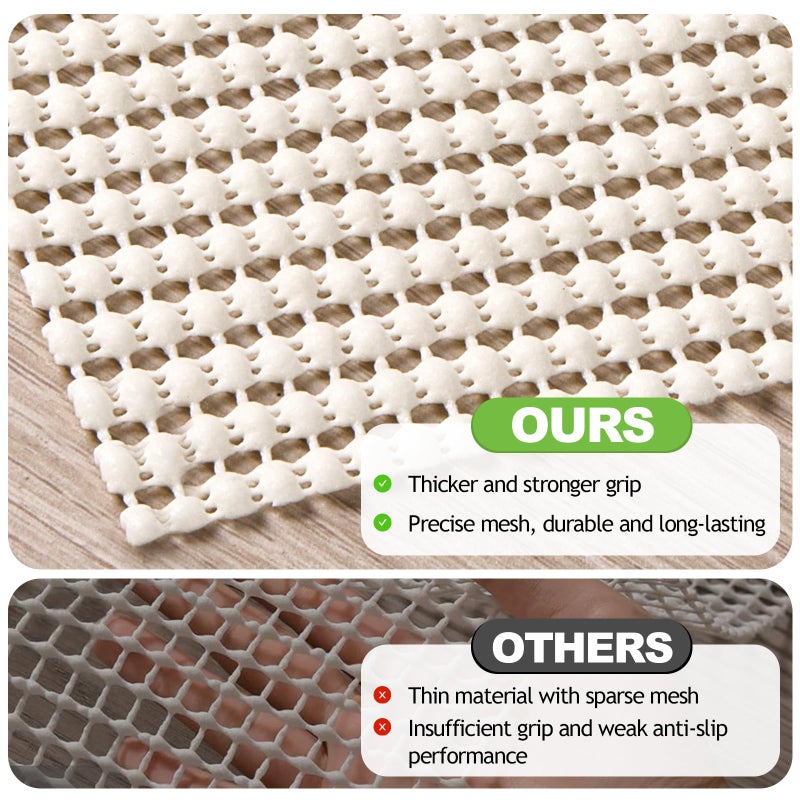 Songrey Non-Slip Rug Pad 5x7 FT, Extra Thick Carpet Pads for Hard Surfaces, Prevents Sliding and Secures Rugs, Provides Floor Protection with Comfort Cushioning - Image 2
