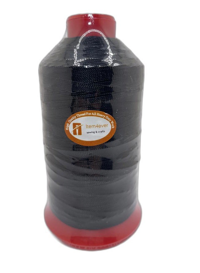 item4ever UV Resistant Bonded Polyester Sewing Thread for Upholstery, Outdoor, Marine 8 oz (Tex 90, Black) - Image 1