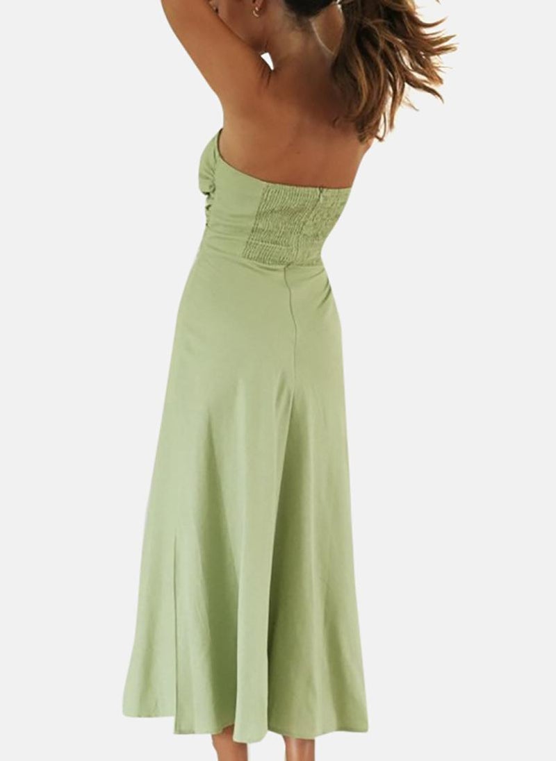 يونيكي فستان ميدي بدون حمالات ملتف - Image 3