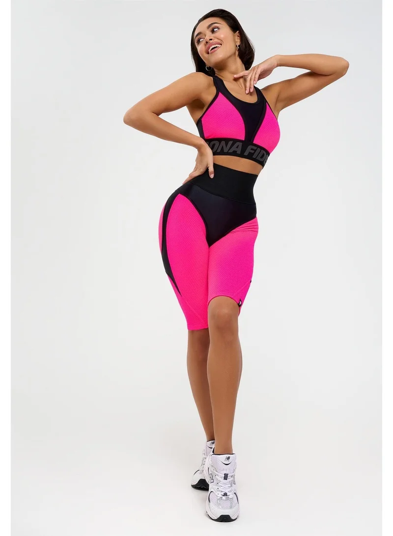 Bona Fide Bona Cycling Extra Push-up Corsage Neon Pink Extra Corsage High Waist Biker Gym Shorts for Women for Women | Best Price UAE