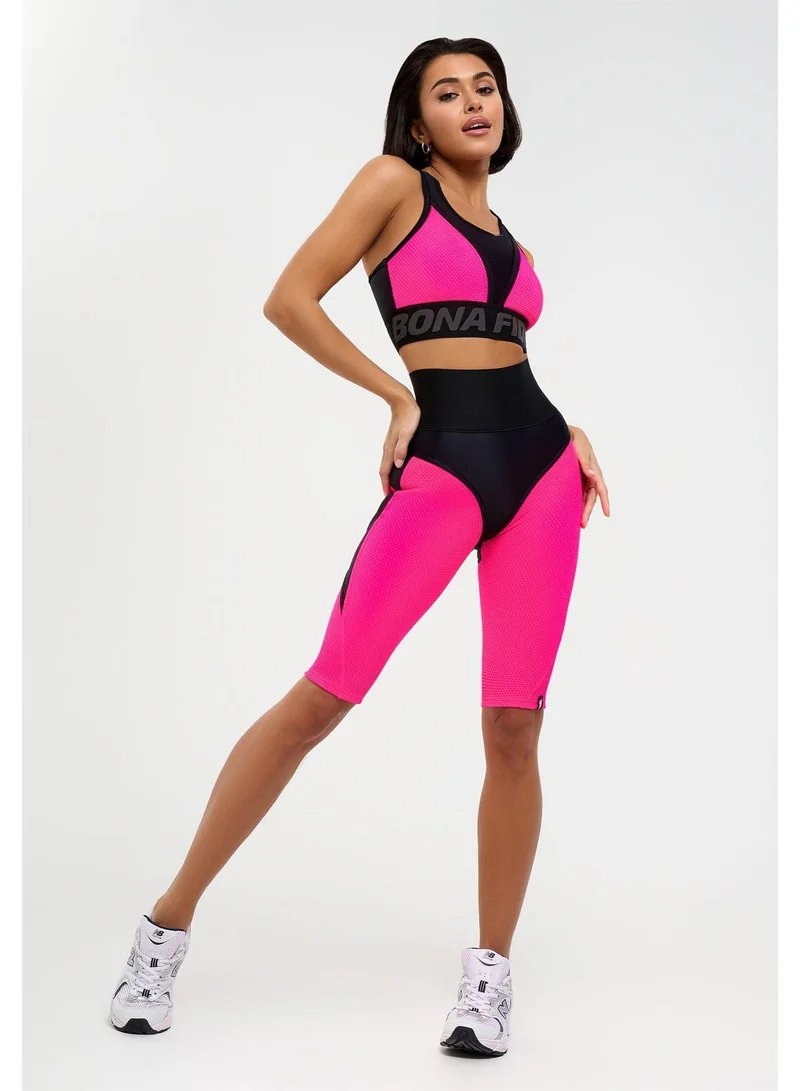 Bona Fide Bona Cycling Extra Push-up Corsage Neon Pink Extra Corsage High Waist Biker Gym Shorts for Women for Women | Best Price UAE