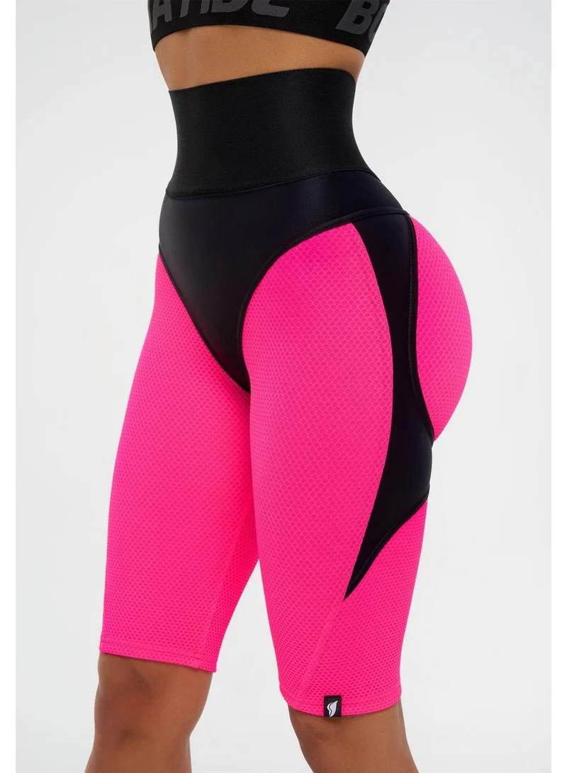Bona Fide Bona Cycling Extra Push-up Corsage Neon Pink Extra Corsage High Waist Biker Gym Shorts for Women for Women | Best Price UAE