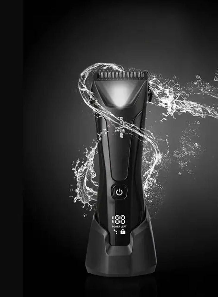 GREEN LION Sensitive Pro Body Trimmer / Digital Display / LED Light / Different Combs / Extra-powerful Motors / Detachable / Easy For Cleaning / High Power Motor / High Battery Capacity - Black - Image 2