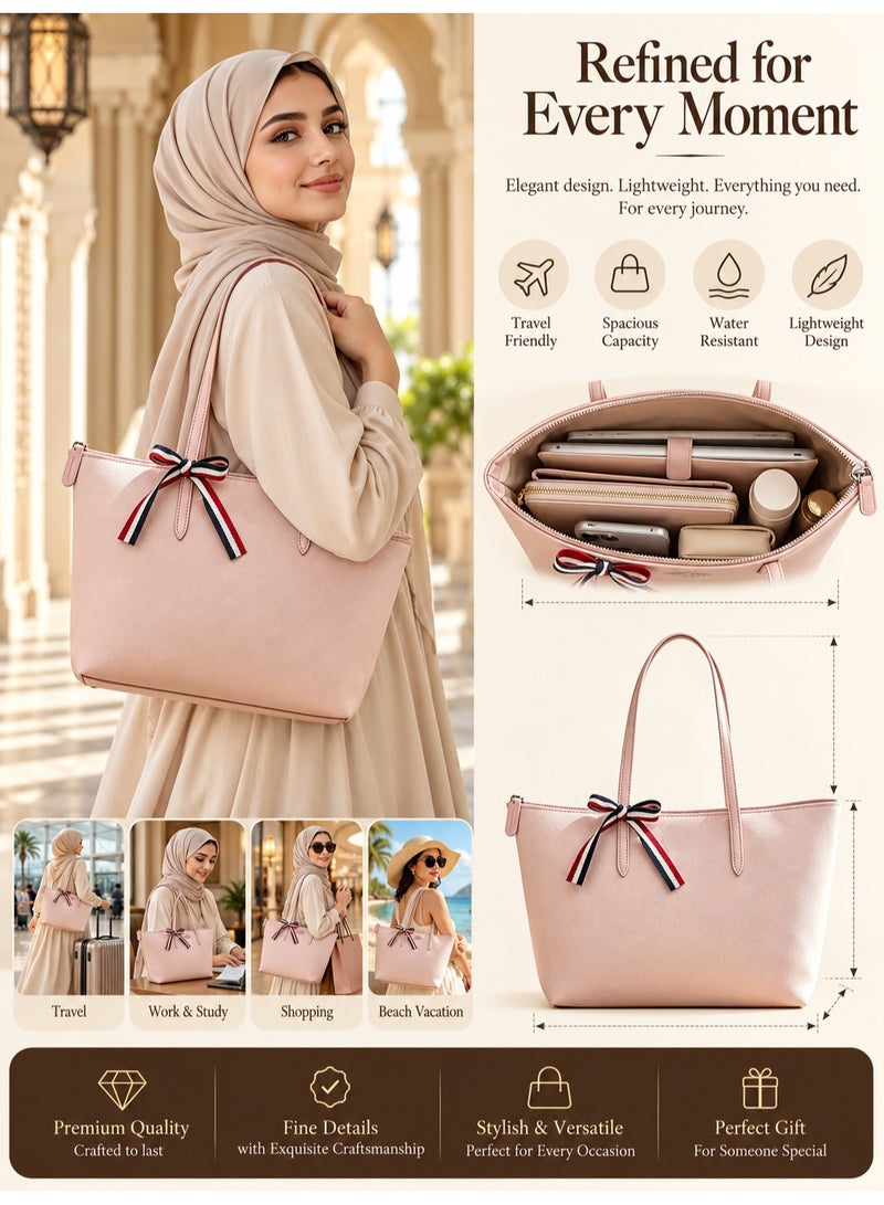 Large Women Shopper Tote Bag, Water Resistant Lightweight Shoulder Handbag for Daily Travel Work