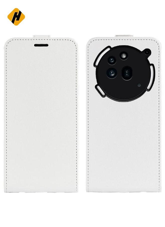 HuHa - Protective Cover For Nothing Phone 3a Pro R64 Texture Single Vertical Flip Leather Phone Case (White) - Image 1
